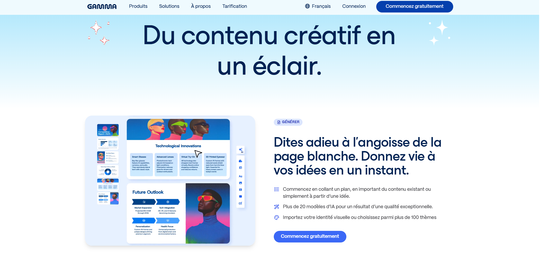 capture écran du site Gamma