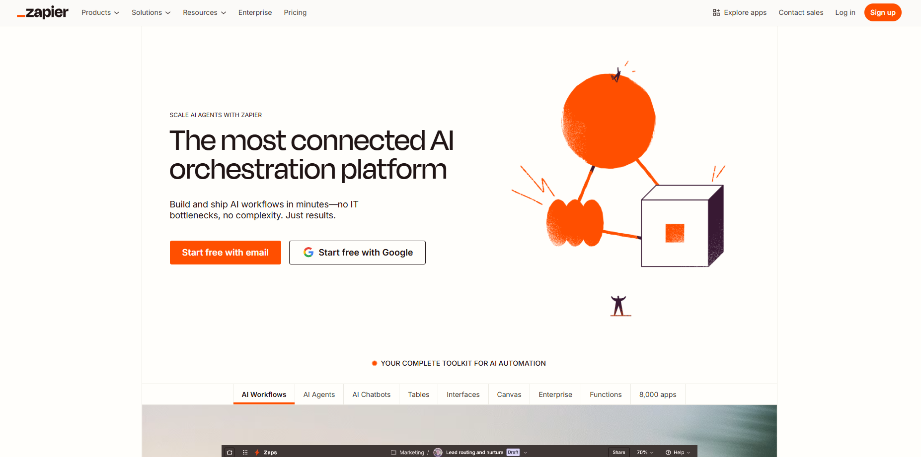 capture écran du site Zapier